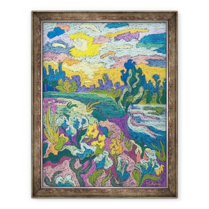 Tablou inramat - Marta Martonfi-Benke - Blooming River Bank, 60 x 80 cm