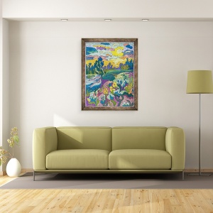 Tablou inramat - Marta Martonfi-Benke - Blooming River Bank, 60 x 80 cm - Img 2