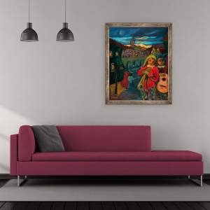 Tablou inramat - Marta Martonfi-Benke - Pauza de zi criptica, 50 x 60 cm - Img 2