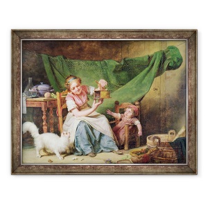 Tablou inramat - Martin Drolling - Femeia si soarecele, 70 x 90 cm