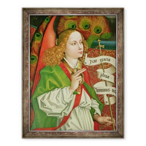 Tablou inramat - Martin Schongauer - Detaliu al Arhanghelului Gavril, de la Buna Vestire, de la Altarul Orlier, 60 x 80 cm