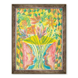 Tablou inramat - Mary Kuper - Fete si flori, 60 x 80 cm