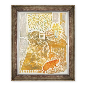Tablou inramat - Mary Kuper - Pisica ghimbir, 50 x 60 cm