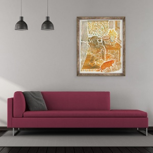 Tablou inramat - Mary Kuper - Pisica ghimbir, 50 x 60 cm - Img 2