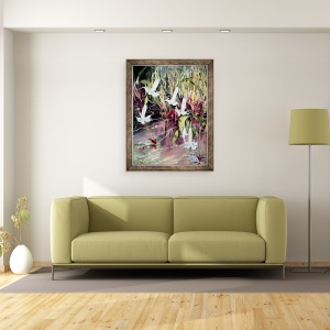 Tablou inramat - Mary Smith - Daturas in gradina lui Monet, 70 x 90 cm - Img 2