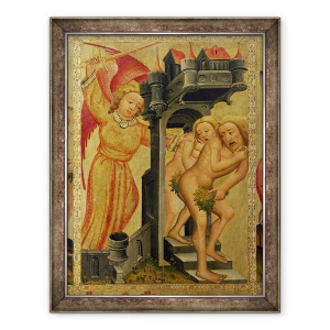 Tablou inramat - Master Bertram of Minden - Expulzarea din Gradina Paradisului, detaliu din Altarul Grabow, 70 x 90 cm