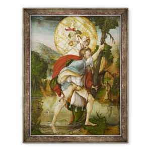 Tablou inramat - Master of Messkirch - Sfantul Christopher purtand copilul Hristos, 70 x 90 cm