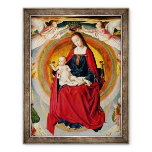 Tablou inramat - Master of Moulins - incoronarea Fecioarei, detaliu din Altarul Bourbon, 70 x 90 cm