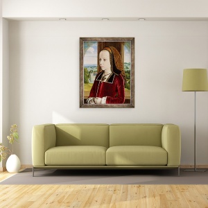 Tablou inramat - Master of Moulins - Portret De Margareta De Austria, 60 x 80 cm - Img 2