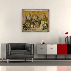 Tablou inramat - Master of St. Bartholemew - intalnirea celor Trei Regi, cu David si Isaia, 70 x 85 cm - Img 2