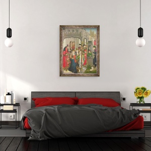 Tablou inramat - Master of the View of St. Gudule - Predare Pastorala, 60 x 80 cm - Img 3