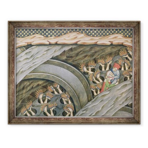 Tablou inramat - Master of the Vitae Imperatorum - Ms 2017 f.245 Infernul lui Dante cu un comentariu de Guiniforte delli Bargigi, 70 x 90 cm