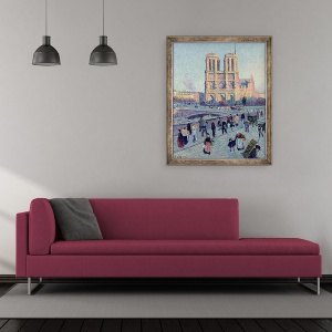 Tablou inramat - Maximilien Luce - Le Quai St. Michel si Notre Dame, 50 x 60 cm - Img 2