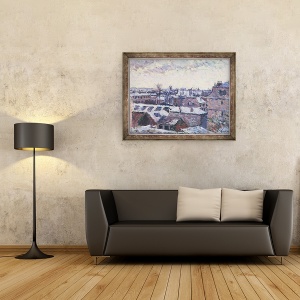Tablou inramat - Maximilien Luce - Locul Dauphine vazut de la Luvru, 60 x 80 cm - Img 2