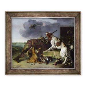 Tablou inramat - Melchior de Hondecoeter - Caine apararea jocului, 50 x 60 cm
