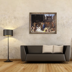 Tablou inramat - Michael Sweerts - Ciuma intr-un oras antic, 70 x 90 cm - Img 2