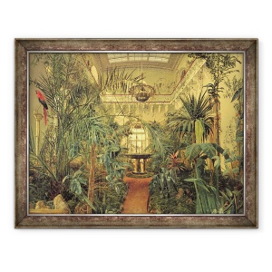 Tablou inramat - Michail Ivanovich Antonov - Gradina de iarna in Palatul de Iarna, Sankt Petersburg, 70 x 90 cm