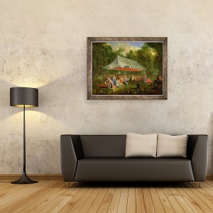 Tablou inramat - Michel Barthelemy Ollivier - Festivalul dat de Printul de Conti Printului de Brunswick-Lunebourg la LIsle-Adam, 60 x 80 cm - Img 2