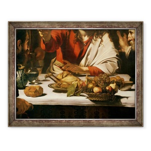 Tablou inramat - Michelangelo Merisi da Caravaggio - Cina de la Emmaus, detaliu VI, 60 x 80 cm