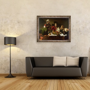 Tablou inramat - Michelangelo Merisi da Caravaggio - Cina de la Emmaus, detaliu IX, 60 x 80 cm - Img 2