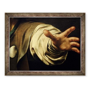 Tablou inramat - Michelangelo Merisi da Caravaggio - Cina de la Emmaus, detaliu IV, 70 x 90 cm