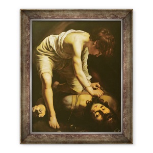 Tablou inramat - Michelangelo Merisi da Caravaggio - David victorios asupra lui Goliat, 70 x 85 cm