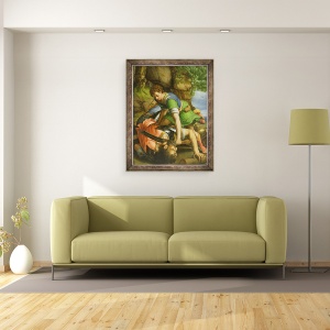 Tablou inramat - Michiel I Coxie - David decapitand Goliat, 60 x 80 cm - Img 2