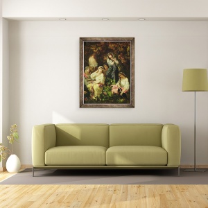 Tablou inramat - Narcisse Virgile Diaz de la Pena - Fete nebune, 60 x 80 cm - Img 2