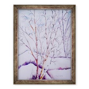 Tablou inramat - Neela Pushparaj - Albi de iarna, 70 x 90 cm