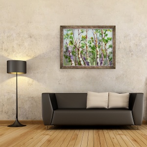Tablou inramat - Neela Pushparaj - Birches de primavara, 60 x 80 cm - Img 2