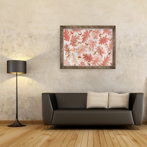Tablou inramat - Neela Pushparaj - Frunze de stejar si ghinde, 70 x 90 cm - Img 2