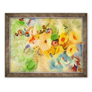Tablou inramat - Neela Pushparaj - Hibiscus auriu, 60 x 80 cm
