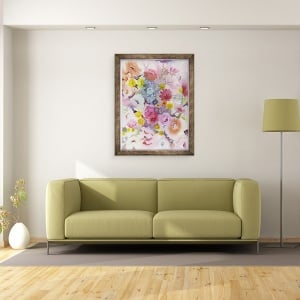 Tablou inramat - Neela Pushparaj - roz abundenta, 60 x 80 cm - Img 2