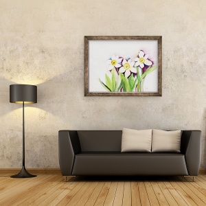 Tablou inramat - Neela Pushparaj - Trei narcise, 60 x 80 cm - Img 2