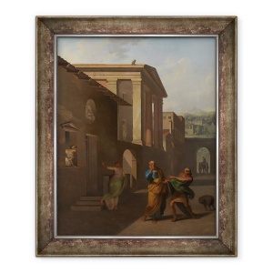 Tablou inramat - Nicolai Abraham Abildgaard - Moasa luand concediu de fata de la Andros, 50 x 60 cm