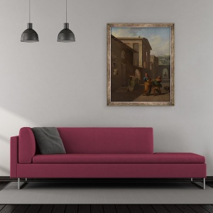 Tablou inramat - Nicolai Abraham Abildgaard - Moasa luand concediu de fata de la Andros, 50 x 60 cm - Img 2