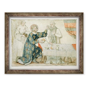 Tablou inramat - Nicolas Claude Fabri de Peiresc - Dna 1779 fol.81 St. Louis hranire un calugar zgarcit, 70 x 90 cm