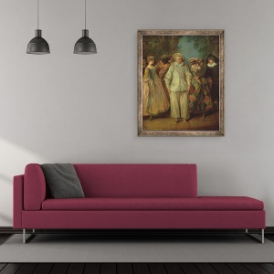 Tablou inramat - Nicolas Lancret - Actorii Commedia dellArte, 70 x 85 cm - Img 2