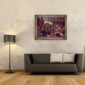 Tablou inramat - Nicolas Poussin - Rapirea Femeilor Sabine, 70 x 90 cm - Img 2
