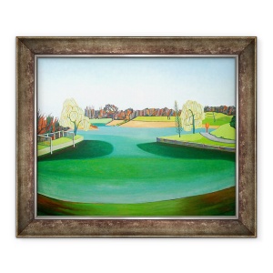 Tablou inramat - Noel Paine - Iaz de iarna, 50 x 60 cm