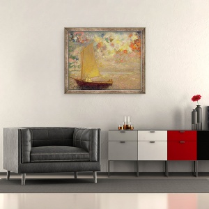 Tablou inramat - Odilon Redon - Barca cu panze, 50 x 60 cm - Img 2