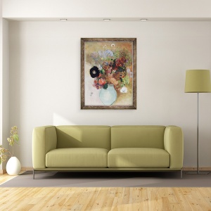 Tablou inramat - Odilon Redon - Flori intr-o vaza verde, 60 x 80 cm - Img 2