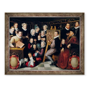 Tablou inramat - Otto van Veen - Pictura artistului, inconjurat de familia sa, 70 x 90 cm