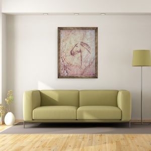 Tablou inramat - Paleolithic - Cap de cal, 60 x 80 cm - Img 2