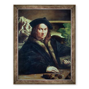 Tablou inramat - Parmigianino - Portretul unui domn purtand o bereta, 70 x 90 cm