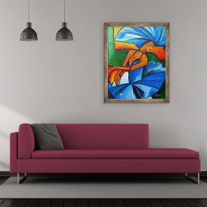 Tablou inramat - Patricia Brintle - Danseaza in albastru, 70 x 85 cm - Img 2