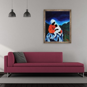 Tablou inramat - Patricia Brintle - Madonna si copilul - Cantec de leagan, 50 x 60 cm - Img 2