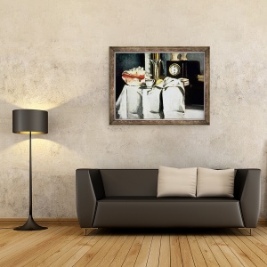 Tablou inramat - Paul Cezanne - Ceas de marmura neagra, 60 x 80 cm - Img 2