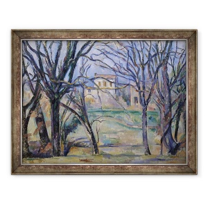 Tablou inramat - Paul Cezanne - Copaci si case, 60 x 80 cm
