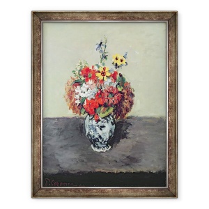Tablou inramat - Paul Cezanne - Flori intr-o vaza Delft, 60 x 80 cm